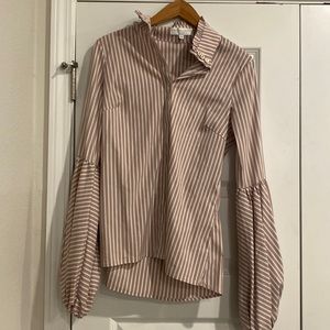 Caroline Constas New York puff sleeve striped button up